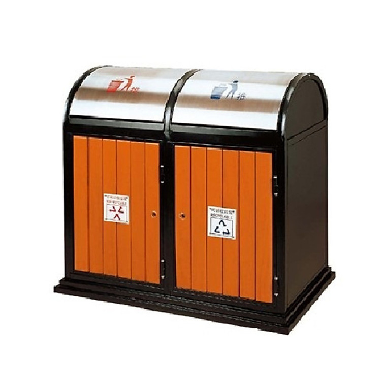 Thùng Rác Inox Giả Gỗ 2 Ngăn