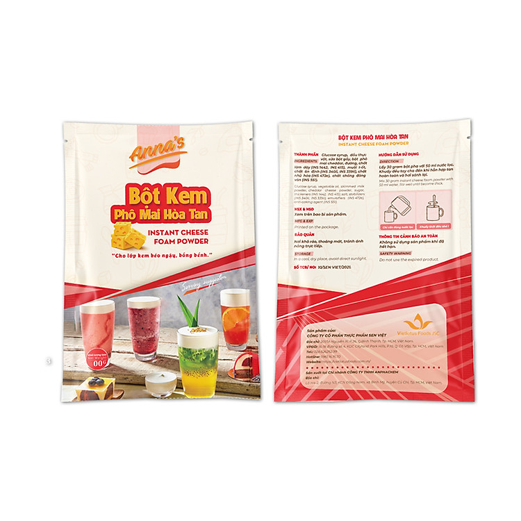 Bột Kem Phô Mai Cheese Foam Túi 300G pha 40 ly - Bột kem pha chế Váng Sữa Kem Cheese Trà sữa, Đồ uống đá xay