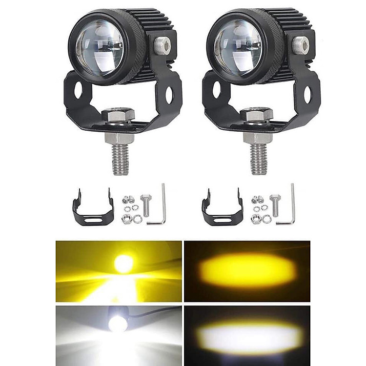 Đèn trợ sáng mini bi cầu cos vàng pha trắng HJG