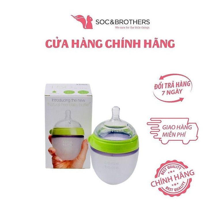 Bình sữa silicone Comotomo 150ml - Xanh Giá rẻ - Hình ảnh 2