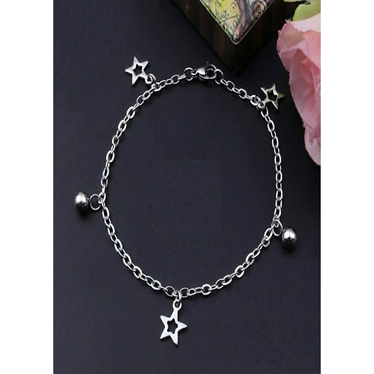 Lắc chân inox titan sao LC23