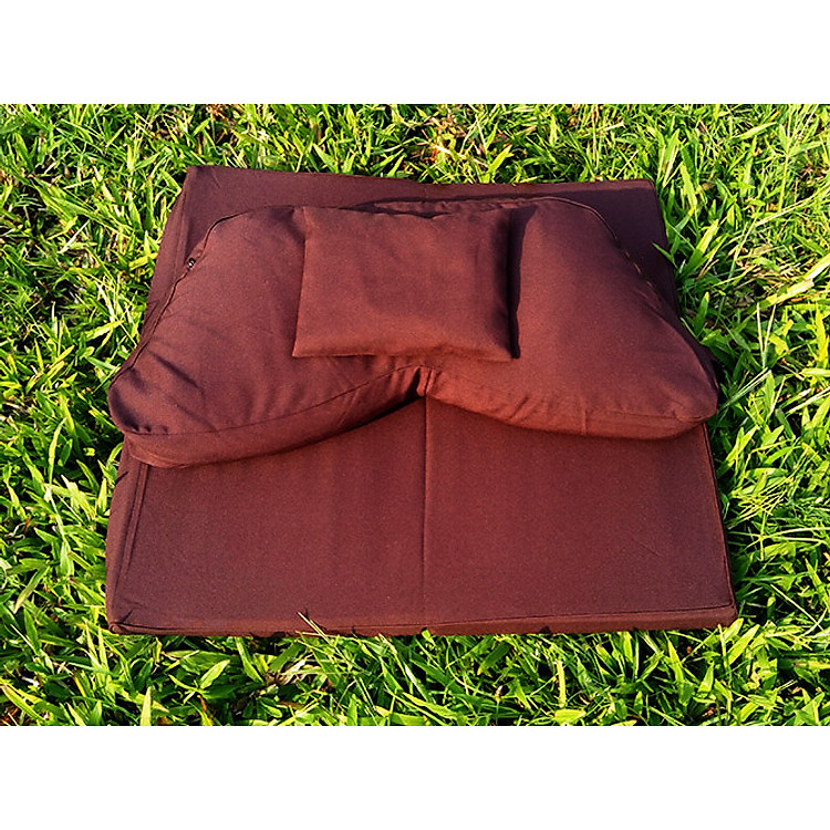 Combo tọa cụ phẳng + bồ đoàn đệm ngồi chữ V - ZAMBALA loại đặc biệt hỗ trợ ngồi thiền được lâu