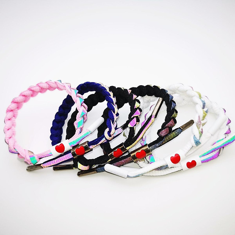 combo set 5 Vòng đeo tay phản quang siêu bắt sáng phản chiếu ban đêm đan len nam nữ phong cách siêu hot giao màu ngẫu nhiên