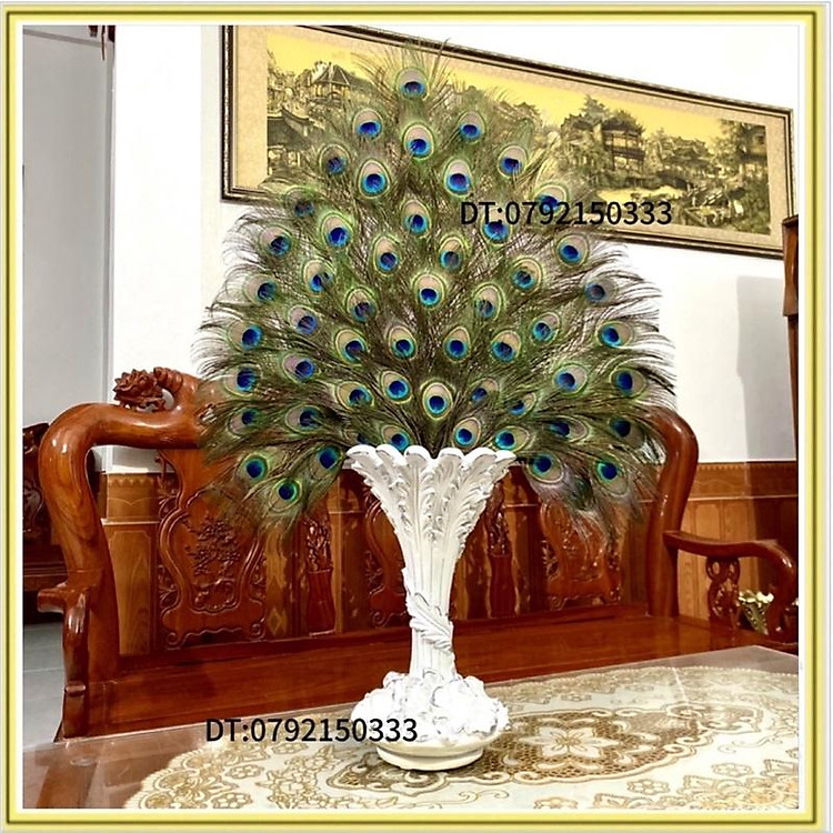 BÌNH LÔNG CÔNG CẮM SẴN 39-55 cành lông công loại đẹp