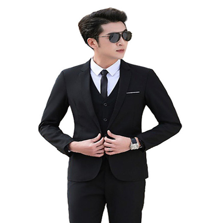 Bộ Vest Nam Cao Cấp Gồm Quần Và Áo Vest Tặng Ca Vast