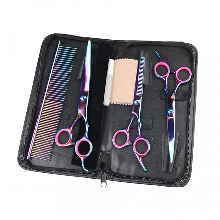 Bộ cắt tỉa lông chó mèo gồm 3 kéo 1 lược