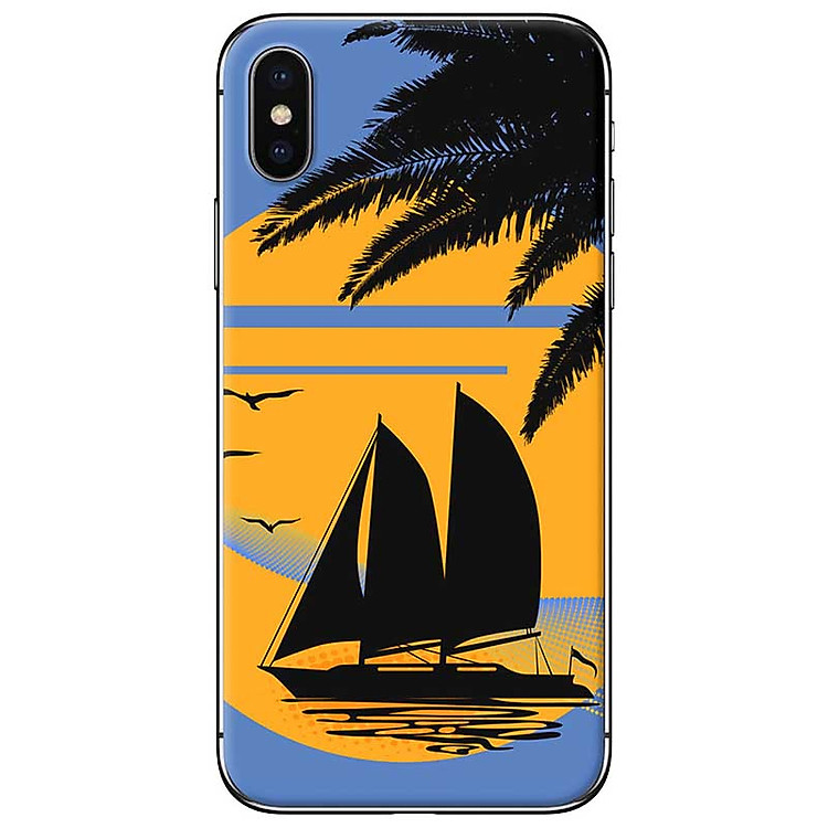 Ốp lưng dành cho iPhone X mẫu Thuyền, lá dừa