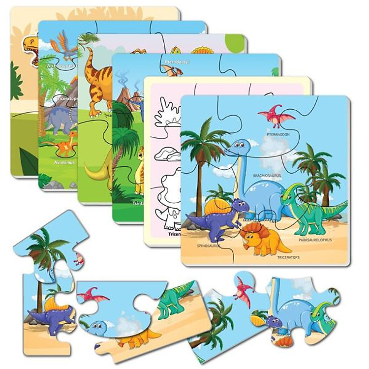 Mua Bộ 6 Tranh Xếp Hình Khủng Long Chính hãng Giá rẻ - Hình ảnh 2