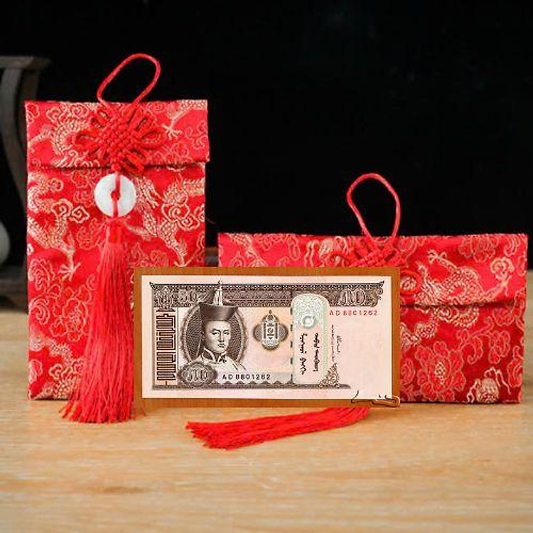 Túi gấm màu cam 50 Mông Cổ