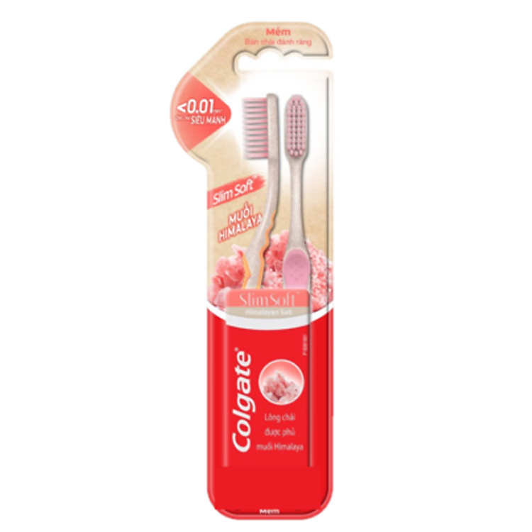 Bộ 2 Bàn Chải Đánh Răng Colgate Slimsoft Muối Đá Himalaya