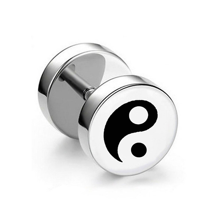 Bông tai nam họa tiết lưỡng nghi 1 chiếc