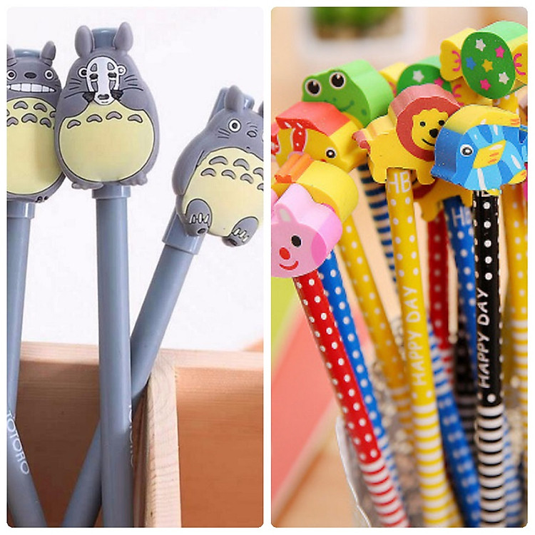 Set Quà Tặng 5 Món Bút Bi, Chì Hình Hoạt Hình Ngộ Nghĩnh
