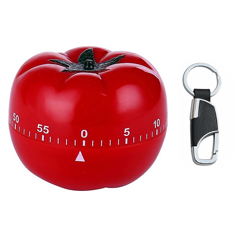 Đồng hồ tối ưu năng suất công việc Pomodoro (Đỏ) - Tặng 1 móc khóa đen bạc cao cấp