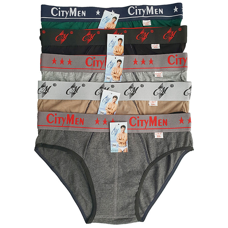 Combo 5 Quần Lót Nam tam giác vải cotton co giãn 2 chiều hiệu CITYMEN, màu ngẫu nhiên, sịp nam - LMTK-MULTI2C