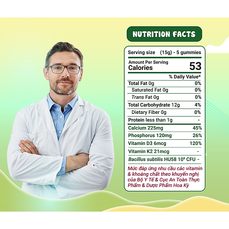 Kẹo dẻo Huro Tall - Giàu Canxi cho trẻ Uy tín Tiết kiệm - Hình ảnh 5