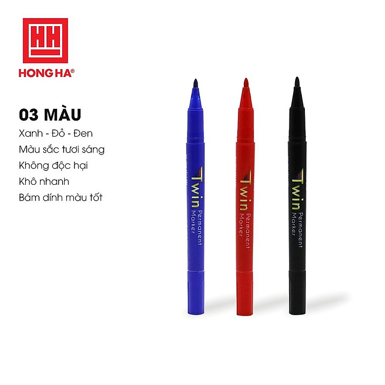 Bút lông dầu GX-PM02 (2 đầu) - Đỏ - Ảnh 3