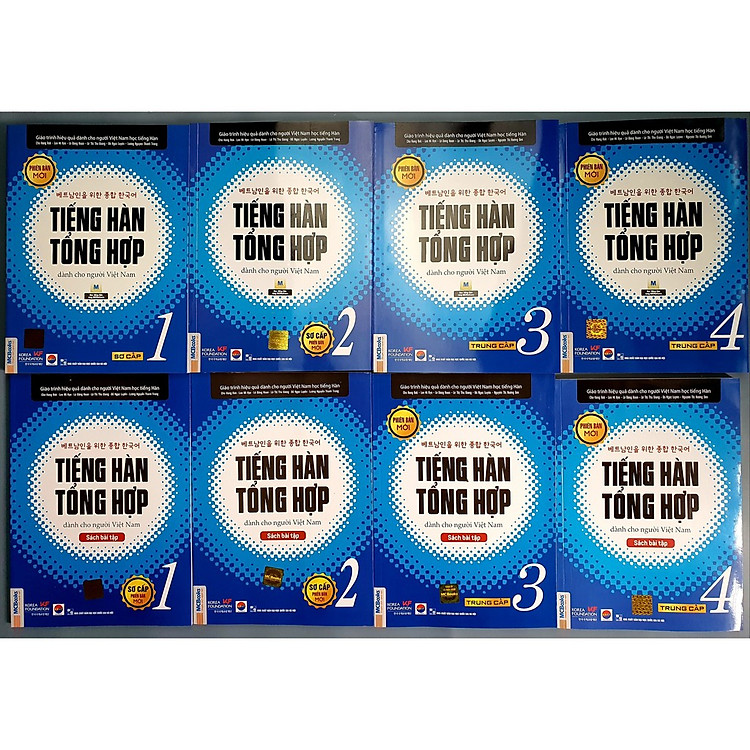 Combo Trọn Bộ Giáo Trình Tiếng Hàn Tổng Hợp Sơ Cấp & Trung Cấp ( Tập 1, 2, 3, 4 ) Bản Đen Trắng
