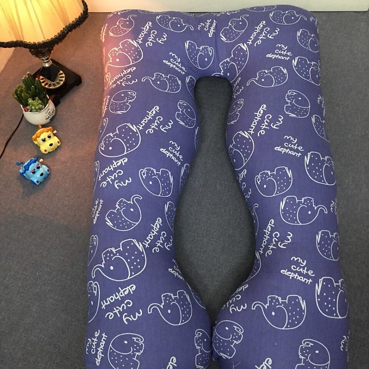 Gối ôm chữ U đa năng cho bà bầu - Tặng kèm 1 móc khóa thỏ gấu bedding