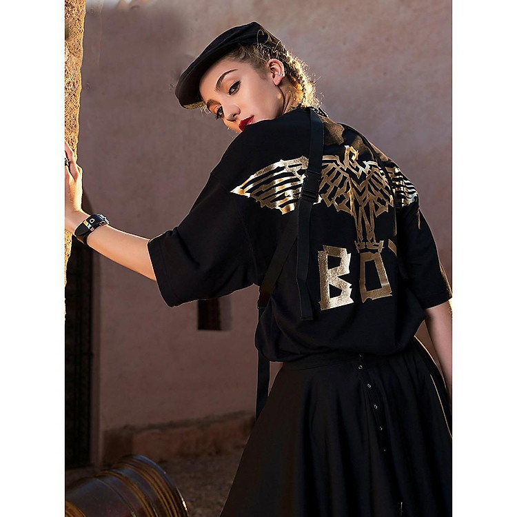 Áo thun nam nữ unisex Stee Đại bàng Ánh kim Vàng EAGLE NOBOY Trùm Unisex aothununisex