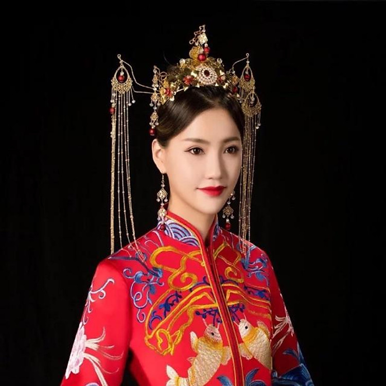 Cài tóc cô dâu cố trang - cài tóc trung hoa