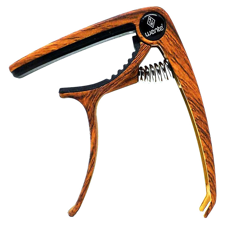 Capo Kẹp Đàn Guitar Mini Vân Gỗ Sẫm Cây Đinh Ba Wente
