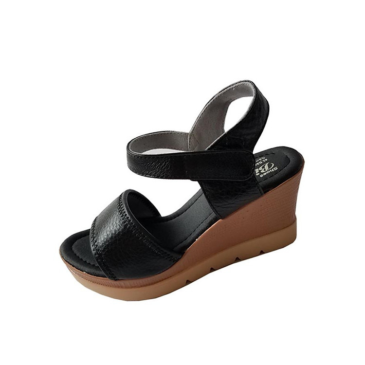 Giày Sandal Nữ Đế Xuồng BIGGBEN Da Bò Cao Cấp SDX11