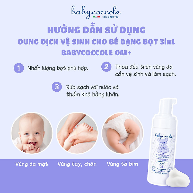 Dung dịch làm sạch cho bé Babycoccole 150ml Chính hãng Ưu đãi - Hình ảnh 5