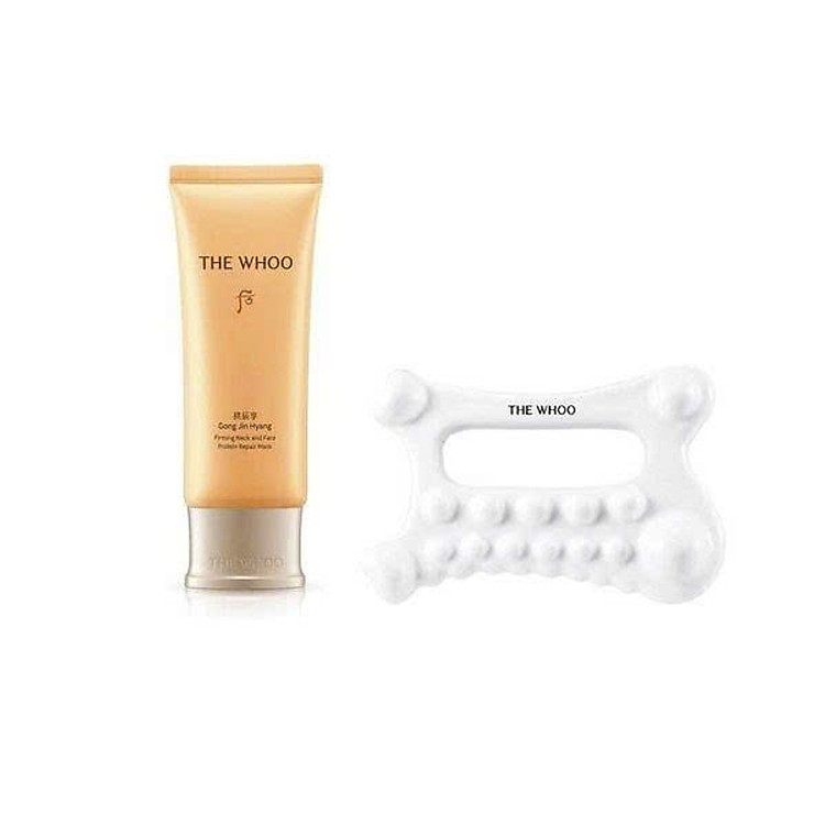 Mặt Nạ Ngủ Cho Mặt và Cổ Whoo Vàng Gongjinhyang Firming Neck and Face Protein Repair Mask 100ml Tặng Thanh Massage