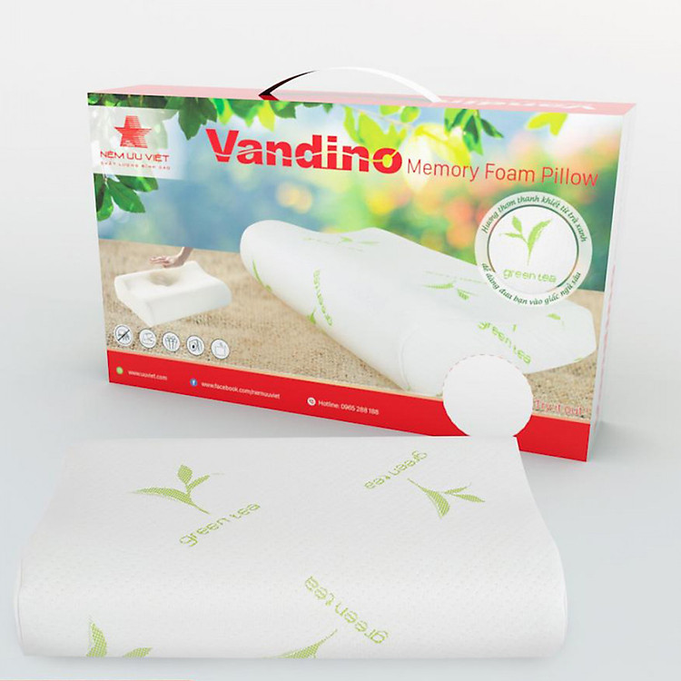 Gối Memory Foam Ưu Việt - 50*30*7/9cm - Độ chậm đàn hồi đặc biệt - Chữa đau vai gáy, bảo vệ xương khớp