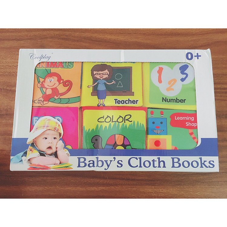 Sách vải - Set 6 quyển sách vải Sơ sinh cho bé từ 0m+