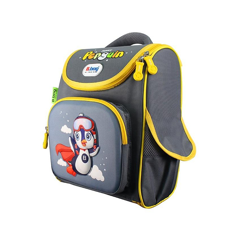 Balo chống gù B.bag Genius Box F2 Penguin màu xám - Ảnh 3