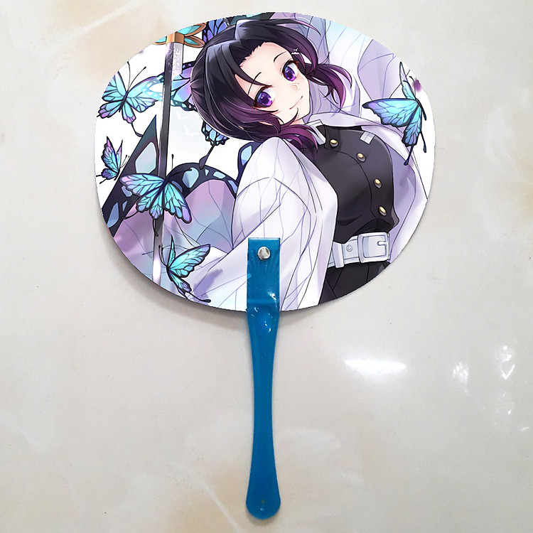 Quạt cầm tay in ảnh 2 mặt Kimetsu no Yaiba – Kochou Shinobu