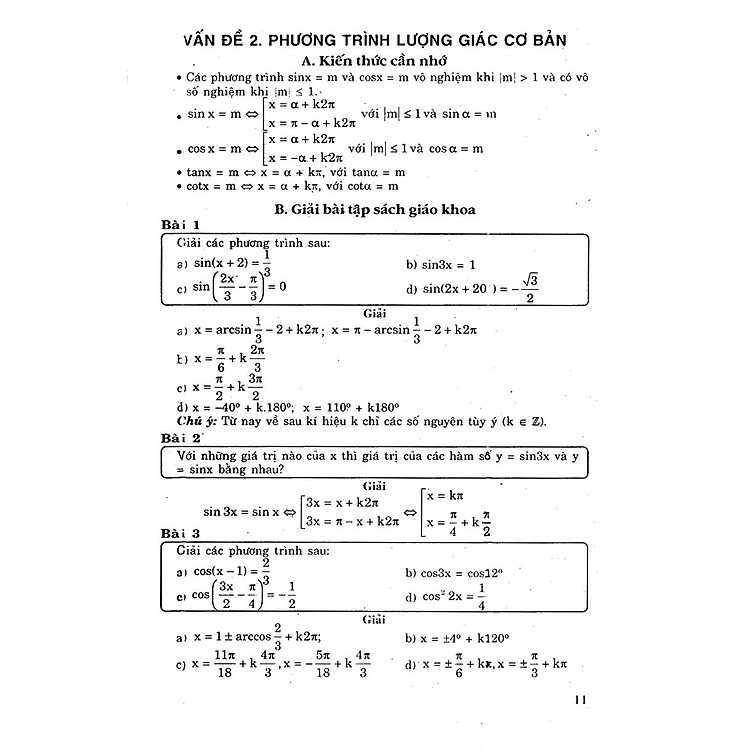 Giải Bài Tập Toán - Đại Số Giải Tích Lớp 11 - Ảnh 2