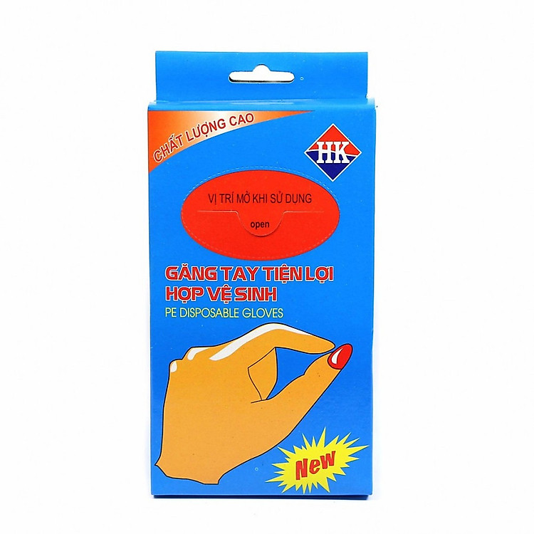 Hộp 100 Găng tay, bao tay nilon dùng 1 lần chế biến Thực phẩm An toàn