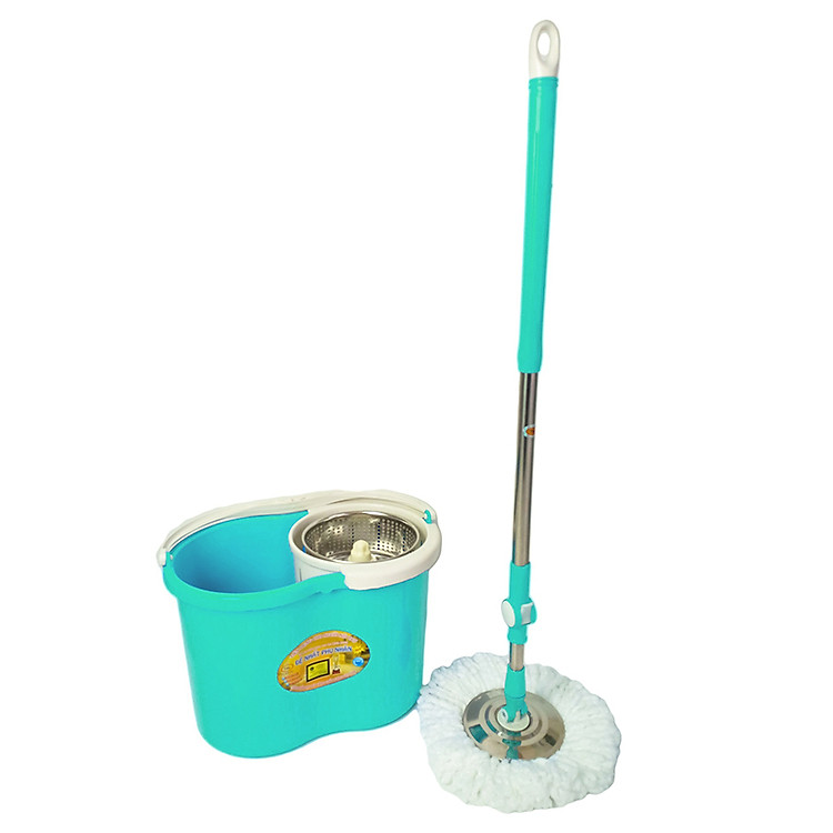 Bộ Lau nhà 360 độ Đệ nhất Phu Nhân Lồng vắt INOX 2in1 (Xanh Ngọc) -TVLB154