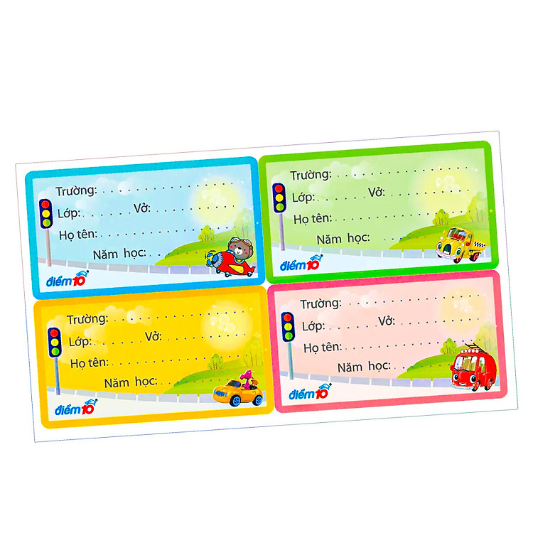 Bộ Nhãn Vở Thiên Long Điểm 10 TP-NBL02 (40 cái)