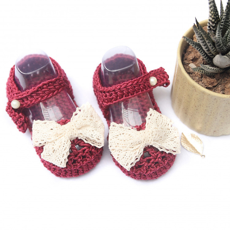 Giày dép bé gái - Xăng đan đỏ đô nơ