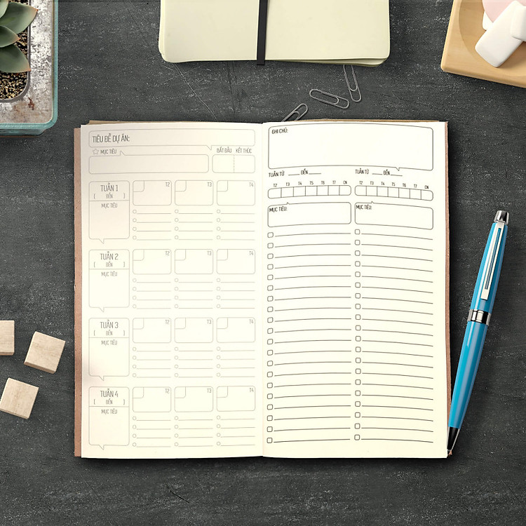 Sổ tay planner MIX Tổng hợp "Quản lý dự án" - Kế hoạch / Gantt chart / to-do list / checklist
