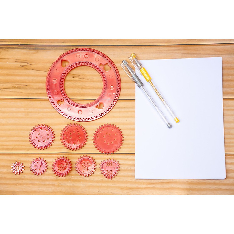Bộ dụng cụ thước kẻ vẽ hoạt tiết hình học Spirograph