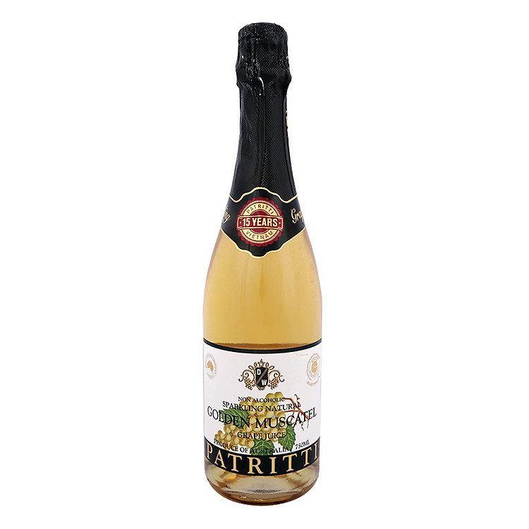 Nước Nho Vàng Nguyên Chất Có Gas Patritti (750ml)