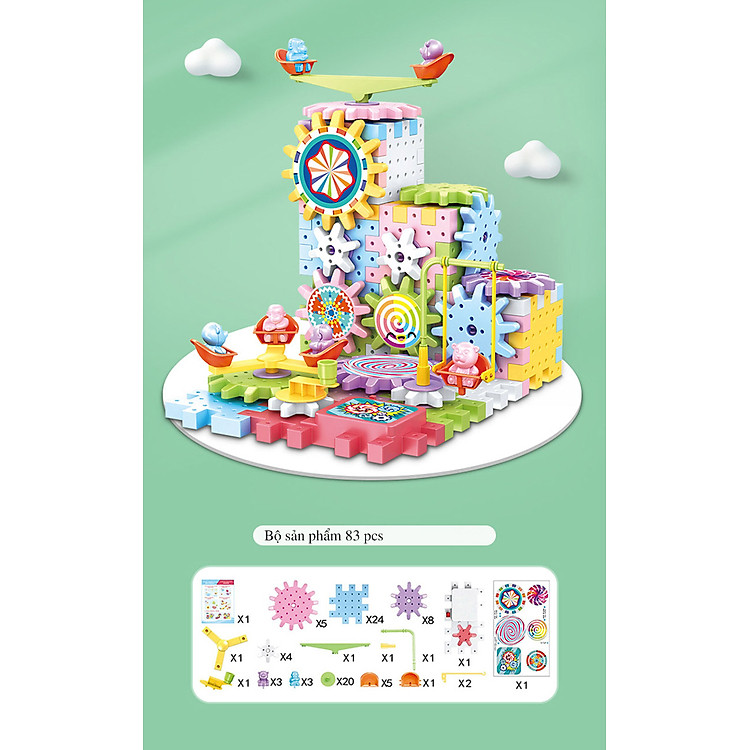 Đồ chơi lắp ráp bánh răng 83 chi tiết Chính hãng Ưu đãi - Hình ảnh 2