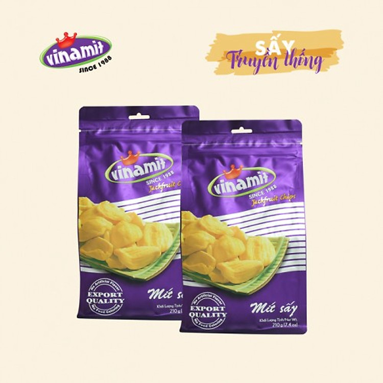 Mít sấy Vinamit hàng xuất khẩu loại đặc biệt, thơm ngon, giòn tan, nguyên chất, chính hãng 100%