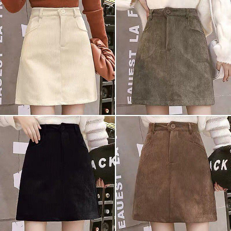 Chân Váy A Nhung Tăm Túi Chéo Phong cách Uzaang Mùa Đông Cho Nữ