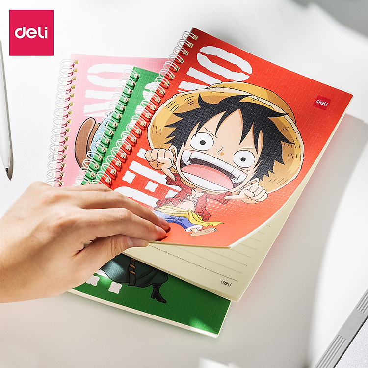 Sổ Tay Ghi Chép Gáy Xoắn A5 (60 trang) - Hình Đảo Hải Tặc One Piece - Xanh Dương - Ảnh 4