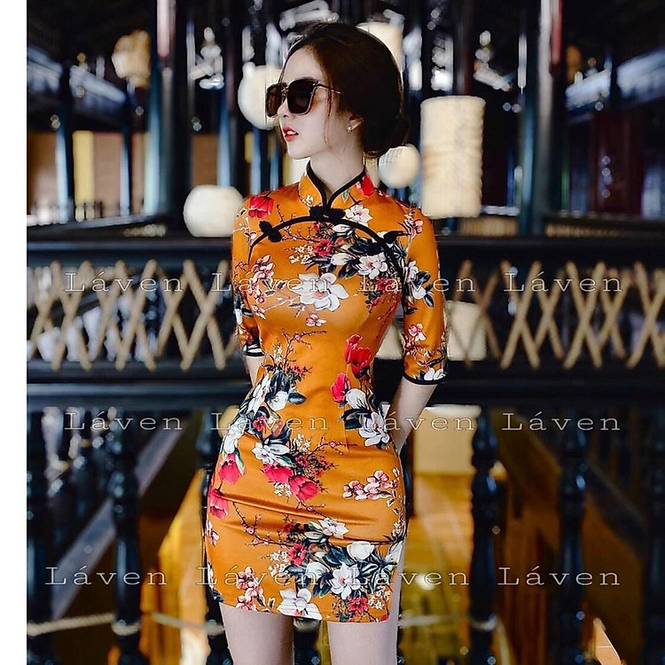 Váy đầm nữ body sườn xám cách tân xẻ đùi