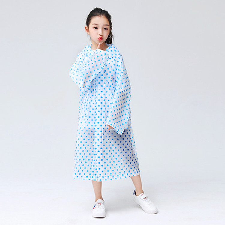 Áo mưa trẻ em chất poly mềm nhẹ cho bé 4-10 tuổi hoạt tiết chấm bi nhiều màu sắc đơn giản gọn nhẹ phù hợp cho bé mang đi học