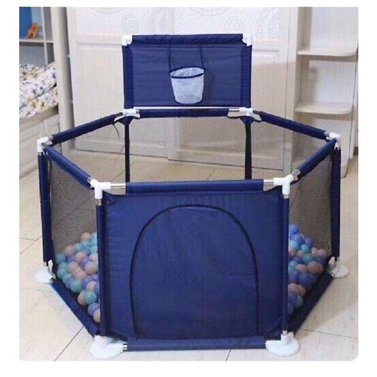 Quây cũi lục giác có kèm theo bóng rổ, tặng kèm 10 bóng