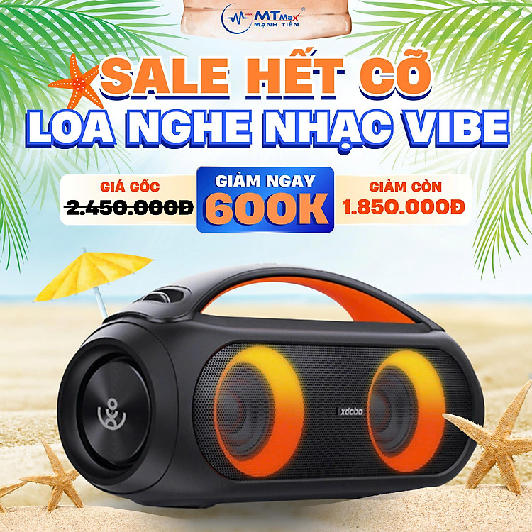 Loa Bluetooth Xdobo Vibe Plus Công Suất 80W RMS, Kháng Nước IPX5, Viền Led RGB Độc Đáo Pin 8800mAh Cực Trâu Bass Cực Căng Hàng Nhập Khẩu