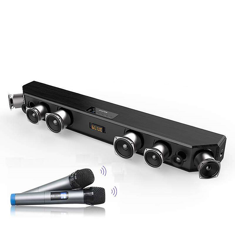 Bộ Sản Phẩm Karaoke Gia Đình Loa Soundbar 5.1 Bluetooth Hát Karaoke AMOI A9 Tặng Kèm 2 Micro Không Dây Cao Cấp