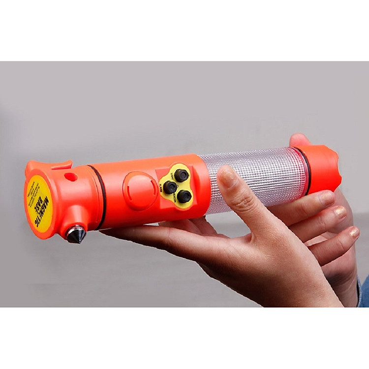Búa phá kính thoát hiểm kiêm đèn pin , dao cắt, đèn led, chuông báo cứu hộ